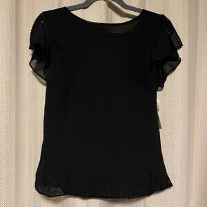 Sandra Darren black Beaded blouse NWT Size 6